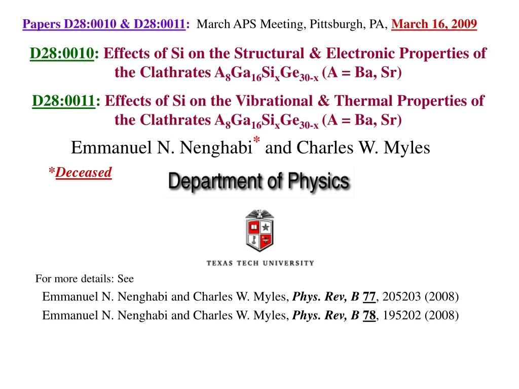 papers d28 0010 d28 0011 march aps meeting