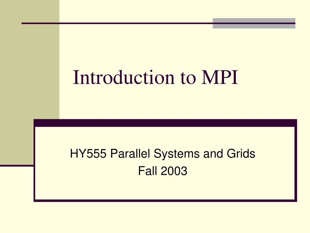 introduction to mpi