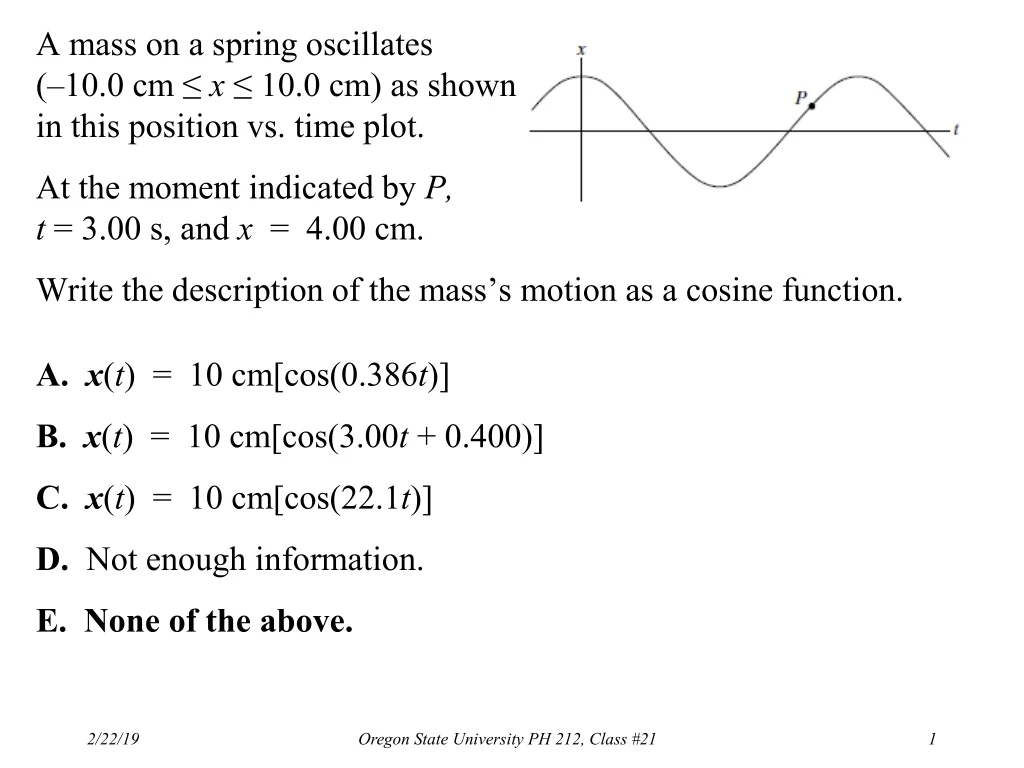 a mass on a spring oscillates