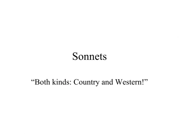 Sonnets