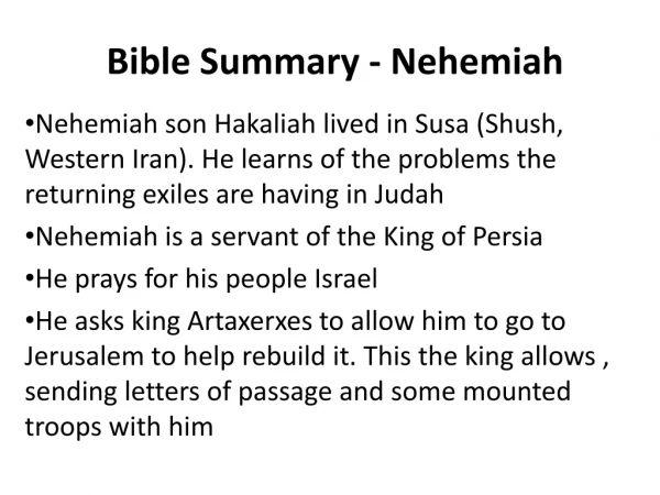 Bible Summary - Nehemiah