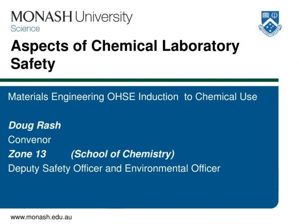 Aspects of Chemical Laboratory   Safety