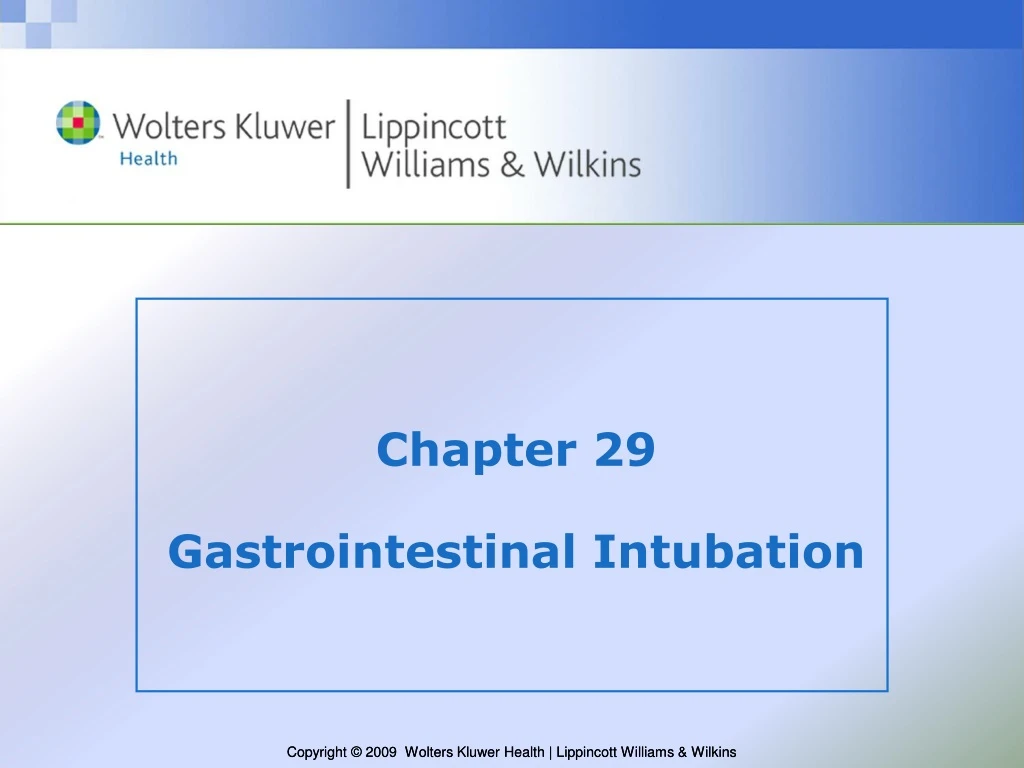 chapter 29 gastrointestinal intubation