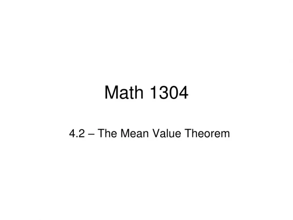 Math 1304