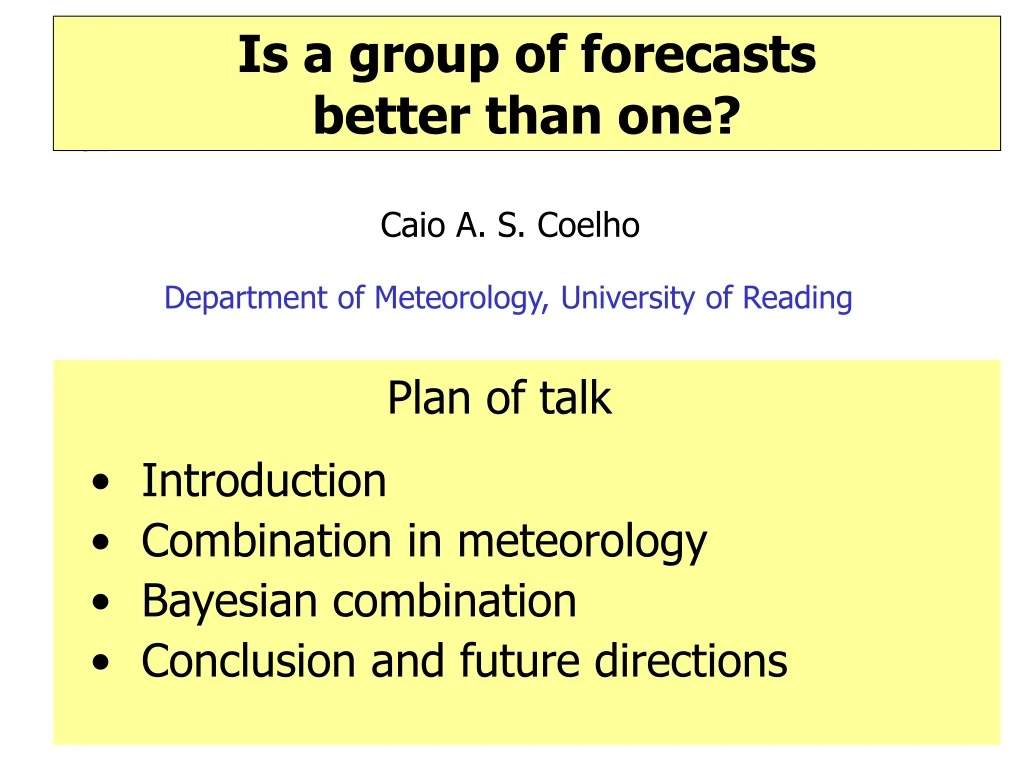 is a group of forecasts better than one