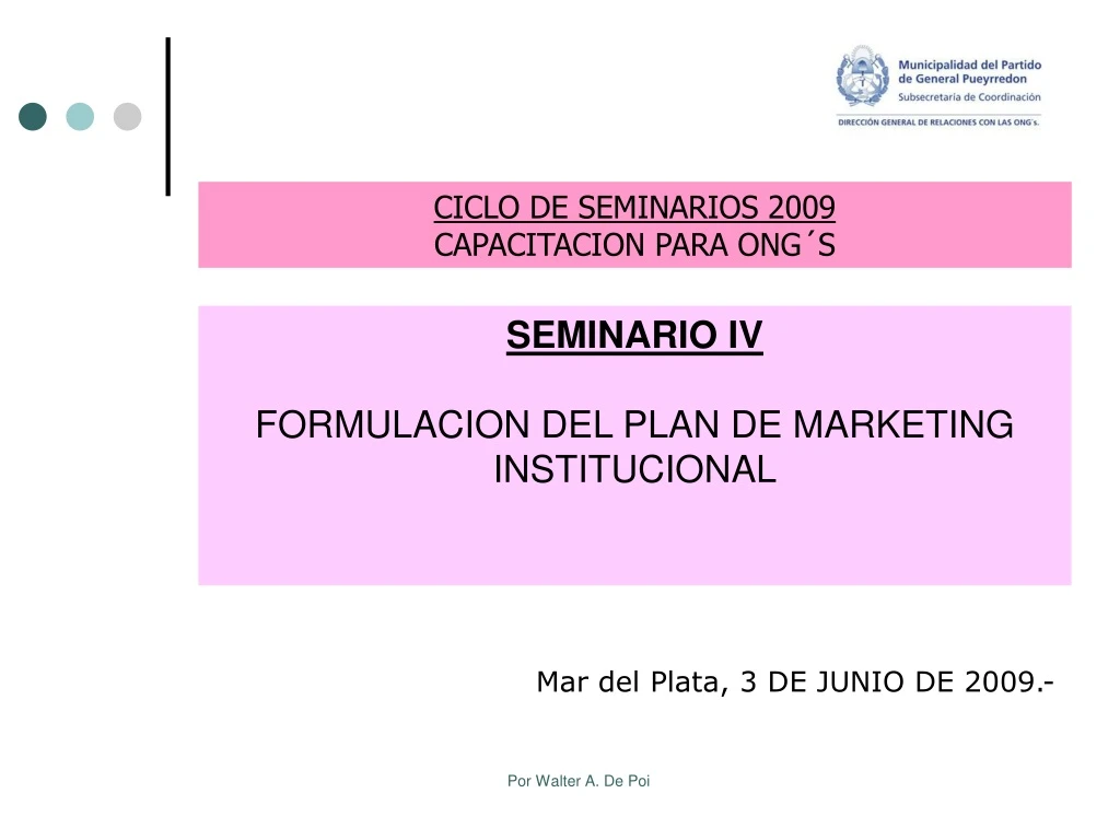 ciclo de seminarios 2009 capacitacion para ong s