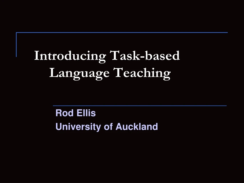introducing task based language teaching