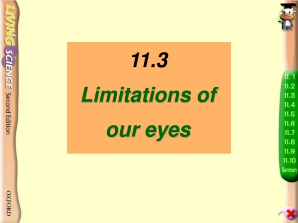 11.3 Limitations of our eyes