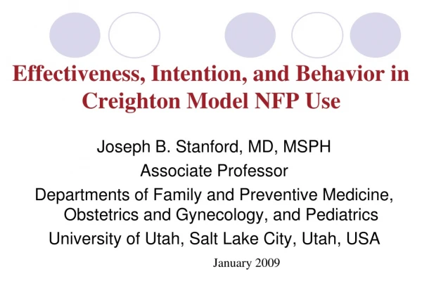 Effectiveness, Intention, and Behavior in Creighton Model NFP Use