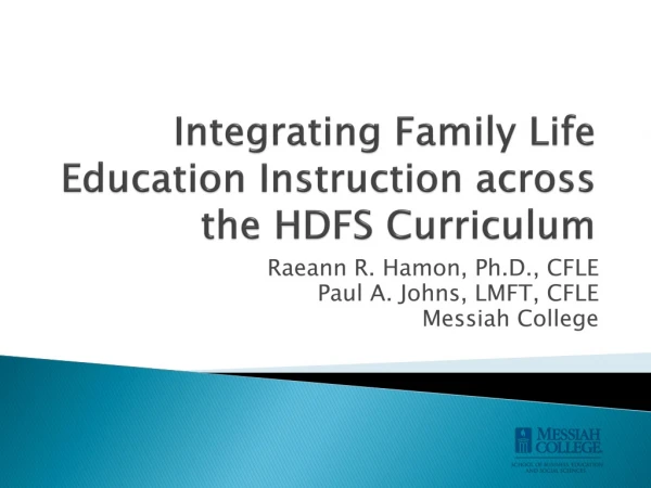 Integrating Family Life Education Instruction across the HDFS Curriculum