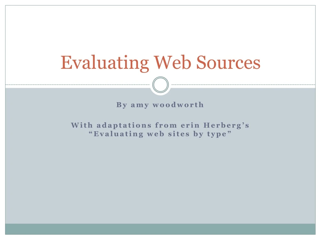 evaluating web sources