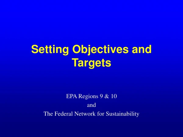 Setting Objectives and Targets