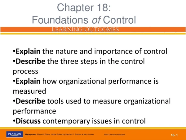Explain  the nature and importance of control Describe  the three steps in the control process