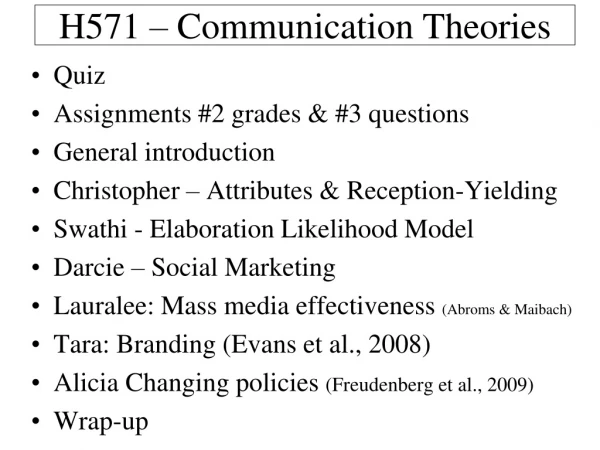 H571 – Communication Theories