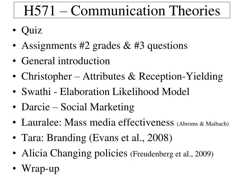 h571 communication theories