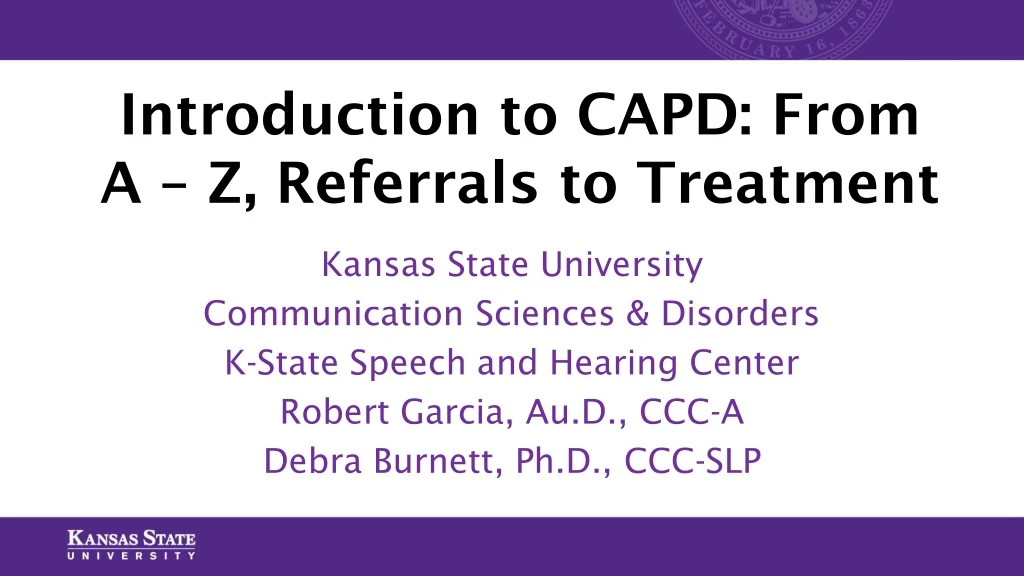 introduction to capd from a z referrals to treatment