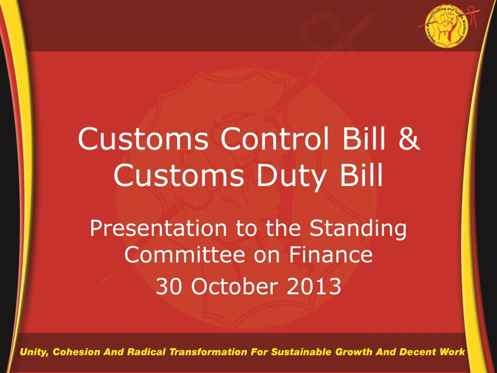 customs control bill customs duty bill
