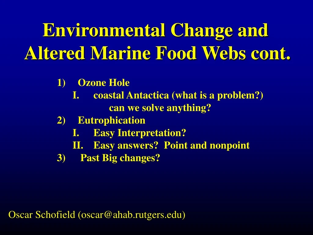 environmental change and altered marine food webs