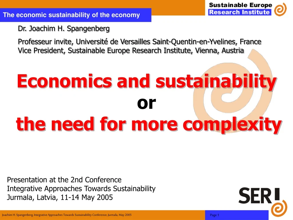 dr joachim h spangenberg professeur invite