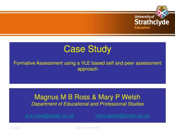 Case Study Formative Assessment using a VLE based self and peer assessment approach
