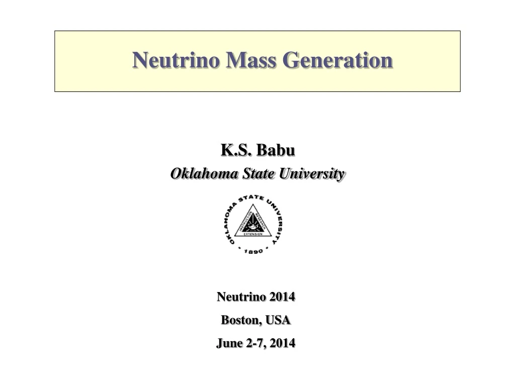 neutrino mass generation