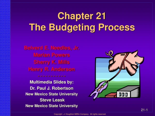 Chapter 21 The Budgeting Process