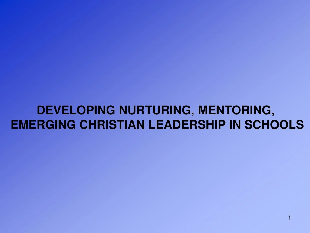 developing nurturing mentoring emerging christian