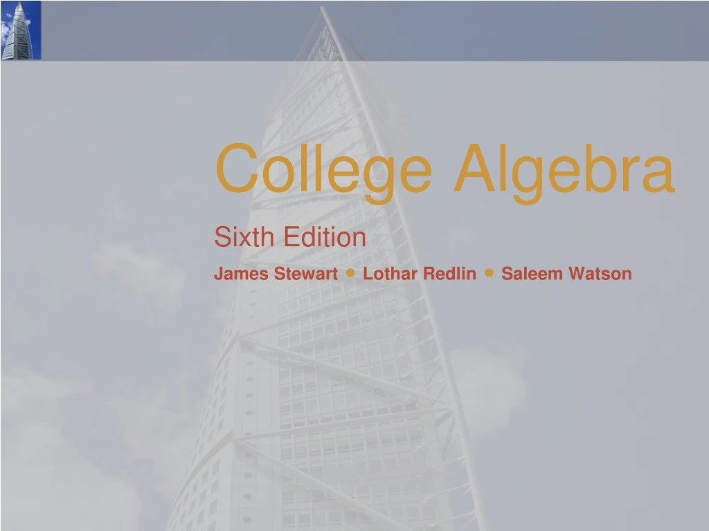 college algebra sixth edition james stewart lothar redlin saleem watson