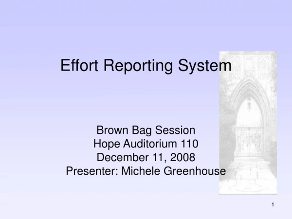 Effort Reporting System