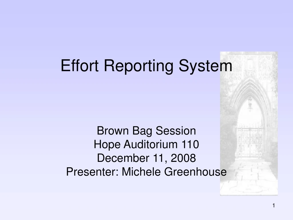 effort reporting system