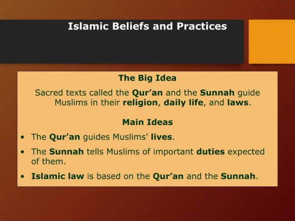 Islamic Beliefs and Practices