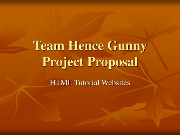 Team Hence Gunny Project Proposal