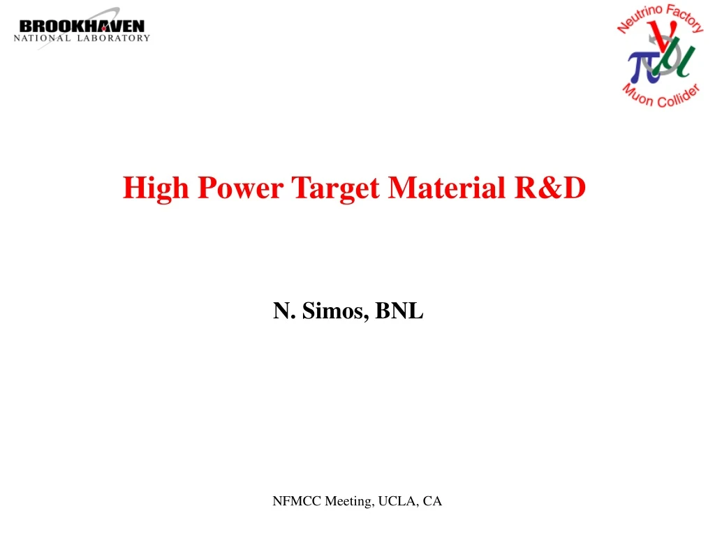 high power target material r d