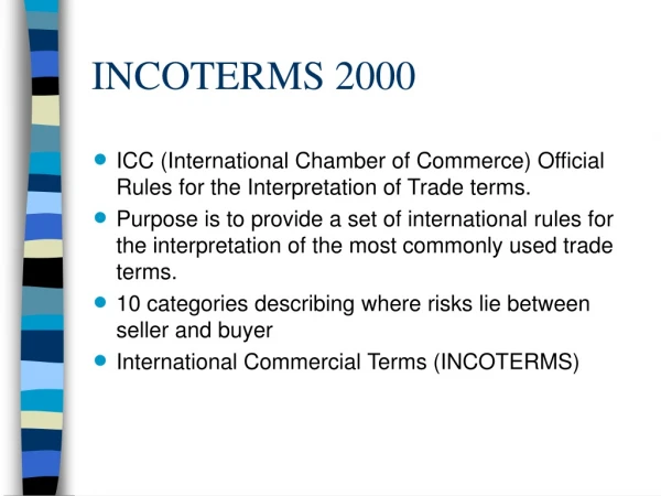 INCOTERMS 2000