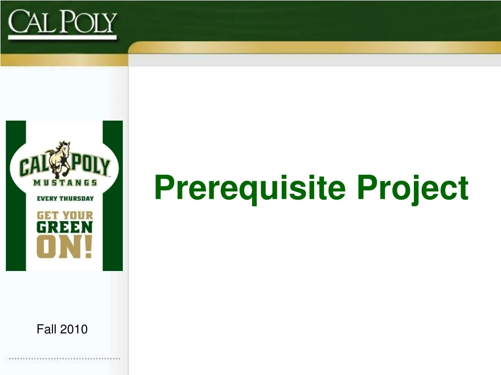 prerequisite project