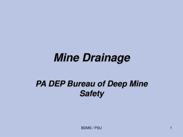 Mine Drainage