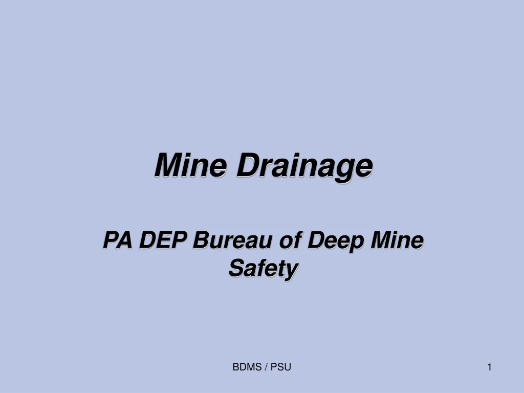 mine drainage