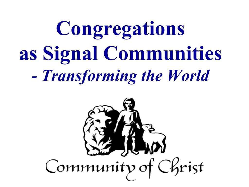 congregations as signal communities transforming the world