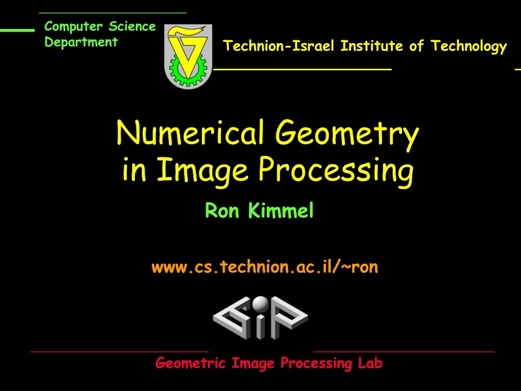 numerical geometry in image processing