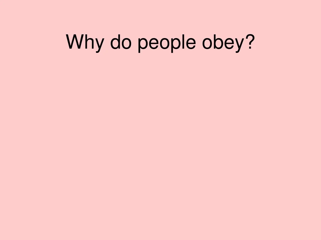 why do people obey
