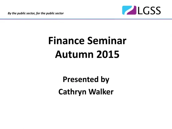 Finance Seminar Autumn 2015