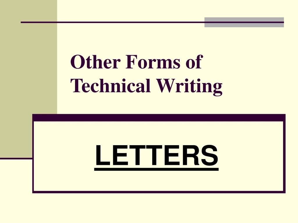 other forms of technical writing