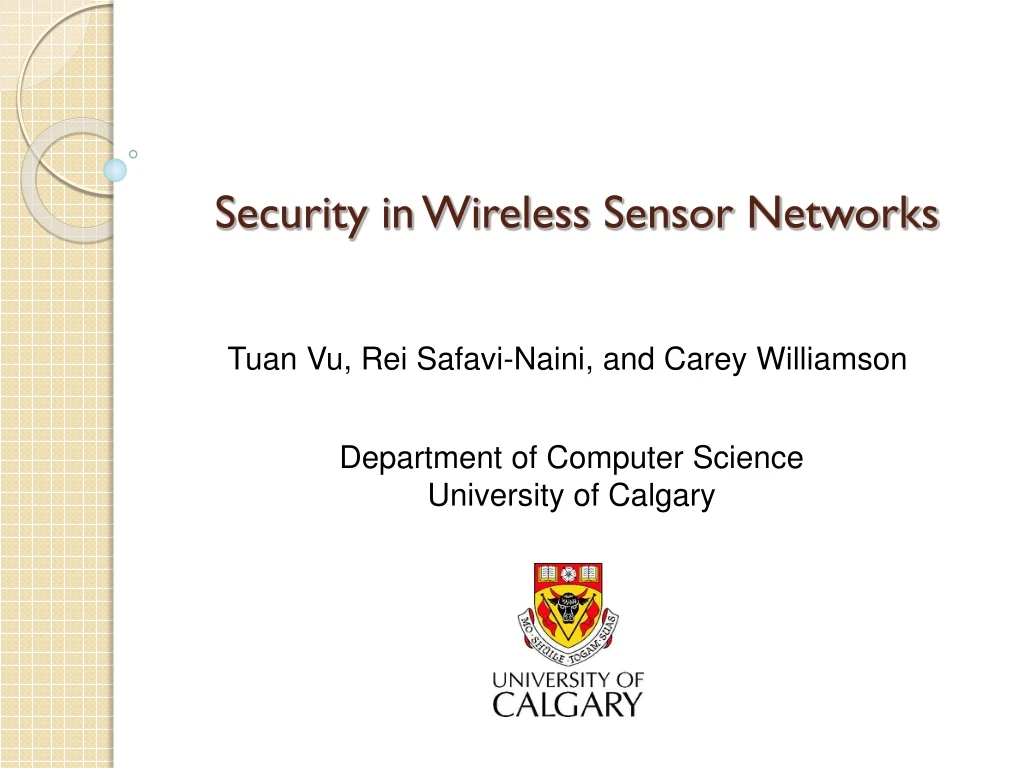 security in wireless sensor networks