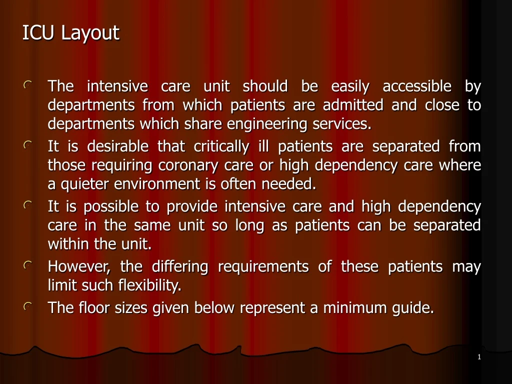 icu layout the intensive care unit should