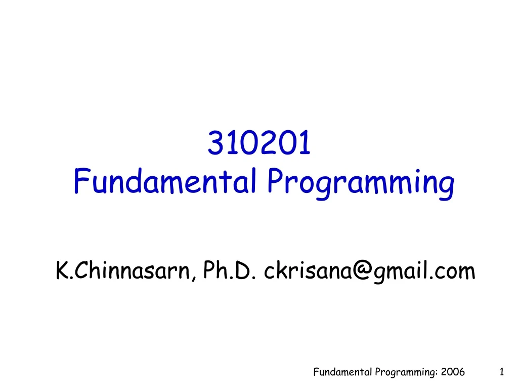 310201 fundamental programming