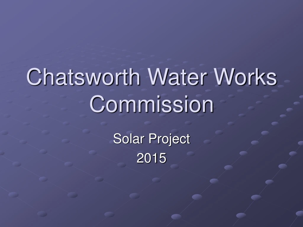 chatsworth water works commission