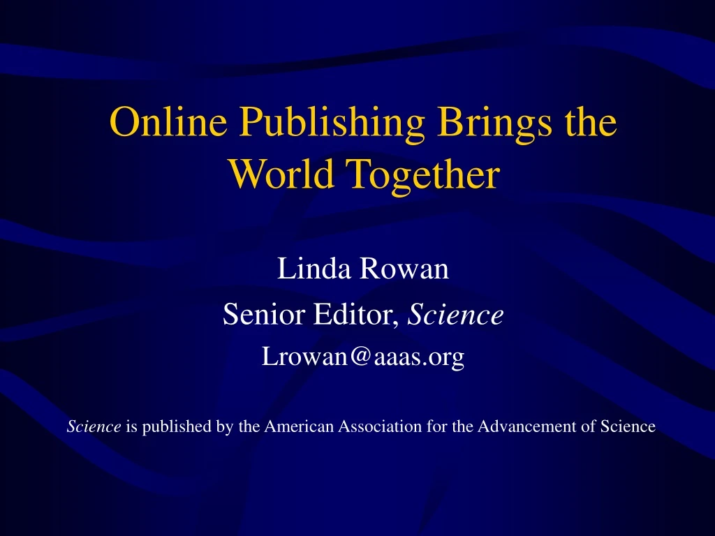 online publishing brings the world together
