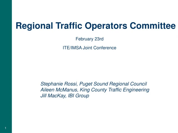 Regional Traffic Operators Committee