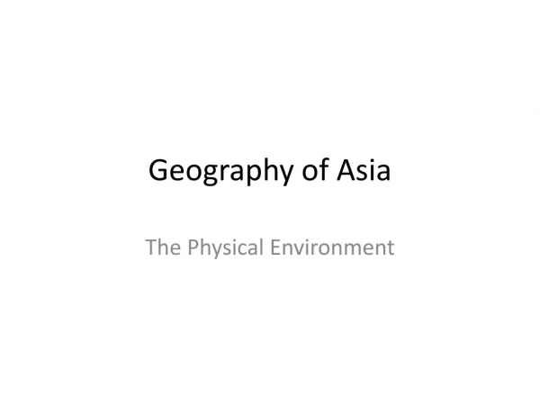 Geography of Asia