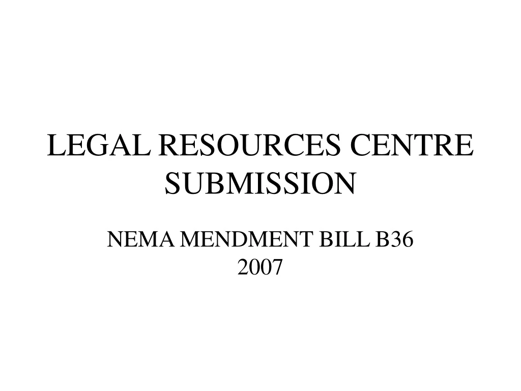 legal resources centre submission